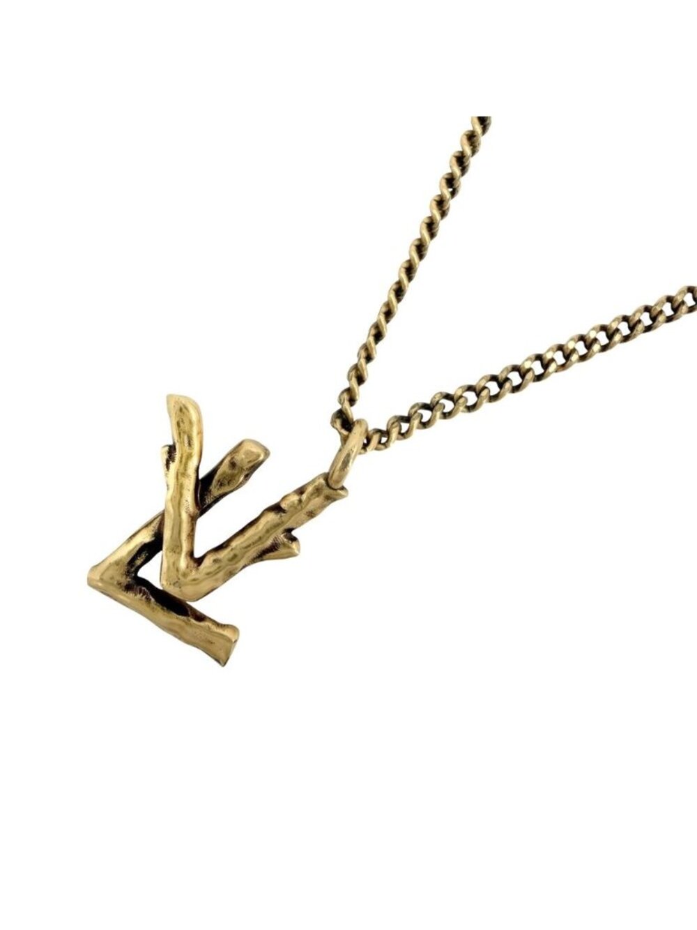 Louis Vuitton Necklace LV Twig Pendant Adjustable Gold